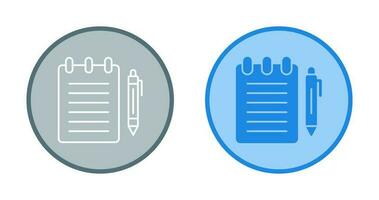 ícone de vetor de bloco de notas