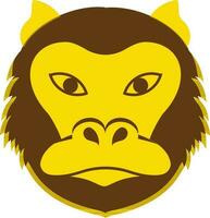 macaco face ícone dentro chinês zodíaco placa. vetor