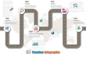 cidade de infográfico de cronograma de mapa de negócios rodoviária projetada para abstrato. modelo marco elemento moderno diagrama tecnologia de processo digital. gráfico de apresentação de dados de marketing. vetor