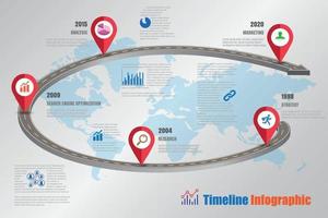 sinais de trânsito de negócios mapeiam infográfico de cronograma projetado para abstrato. modelo marco elemento diagrama moderno processo tecnologia gráfico de apresentação de dados de marketing digital vetor