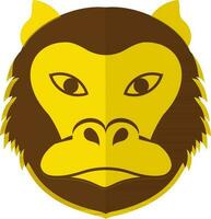 macaco face ícone com metade sombra dentro chinês zodíaco placa. vetor