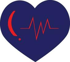 plano estilo azul coração eletrocardiograma. vetor
