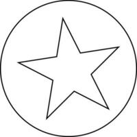 Estrela em círculo dentro Preto linha arte ilustração. vetor