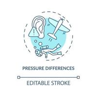 ícone do conceito de diferenças de pressão vetor
