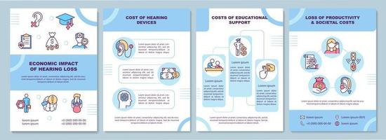 modelo de folheto de impacto de perda auditiva econômica vetor