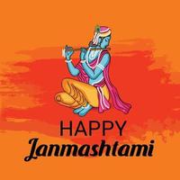 ilustração em vetor de um fundo para o festival indiano de feliz janmashtami