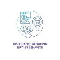 ícone do conceito de comportamento de compra que reduz dissonância vetor