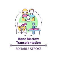 ícone do conceito de transplante de medula óssea vetor