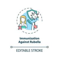 ícone do conceito de imunização contra rubéola vetor