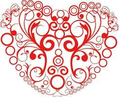 vetor ilustração do floral vermelho namorados coração.