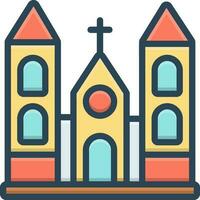 cor ícone para Igreja vetor