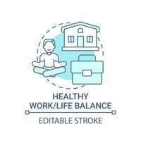 ícone de conceito de equilíbrio de vida, trabalho saudável
