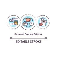 ícone do conceito de padrões de compra do consumidor