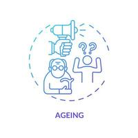 ícone do conceito de envelhecimento vetor