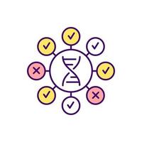 ícone de cor rgb de teste de DNA humano vetor
