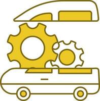 carro reparar ícone dentro amarelo e branco cor. vetor