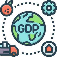 cor ícone para gdp vetor