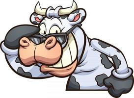 vaca usando óculos escuros vetor