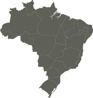 vetor em branco mapa do Brasil com regiões ou estados e administrativo divisões. editável e claramente etiquetado camadas.