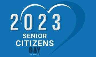 mundo Senior cidadão dia. fundo, bandeira, cartão, poster, modelo. vetor ilustração.