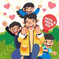 comemore o dia dos pais com a família vetor