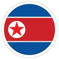 bandeira do norte Coréia dentro volta círculo. norte Coréia bandeira dentro círculo vetor