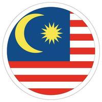 Malásia bandeira dentro círculo redondo. bandeira do Malásia volta forma vetor