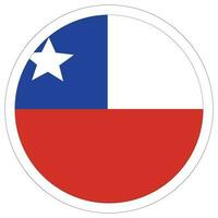 bandeira do Chile branco círculo. Chile bandeira dentro volta círculo. vetor
