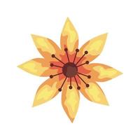 ícone de decoração de planta de jardim de flor amarela vetor