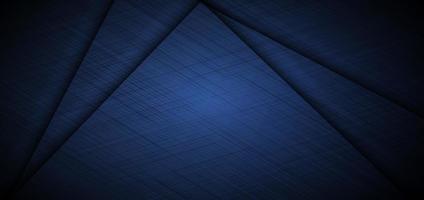 triângulos abstratos camada de fundo azul com textura de linhas de grade escuras vetor