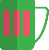 caneca dentro verde e Rosa cor. vetor