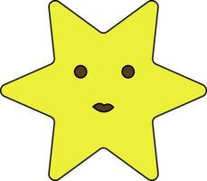 personagem do estrelas do mar dentro amarelo e Castanho cor. vetor