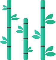 verde e cinzento cor ícone do bambu dentro plano estilo. vetor