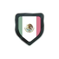 México bandeira com símbolo em escudo. vetor