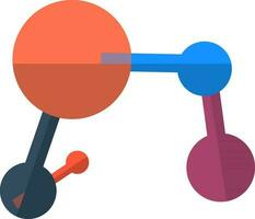colorida molécula ícone. plano estilo ilustração. vetor