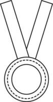 Preto linha arte ilustração do medalha. vetor
