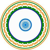 indiano bandeira cor circular quadro, Armação com ashoka roda. vetor