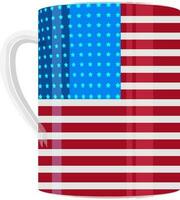 café caneca dentro americano bandeira cores. vetor