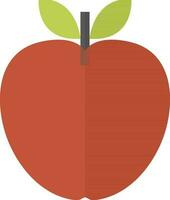 plano ícone do a maçã com folhas. vetor