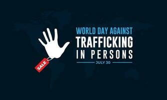mundo dia contra tráfico dentro pessoas Julho 30 fundo vetor ilustração