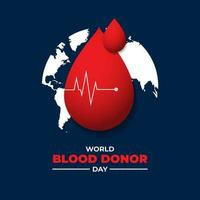 mundo sangue doador dia Junho 14 fundo vetor ilustração