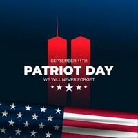 patriota dia setembro 11º com Novo Iorque cidade fundo vetor ilustração