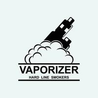 vape fazer compras logotipo Projeto conceito vetor. Cigarro eletrônico logotipo Projeto modelo vetor