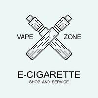 vape fazer compras logotipo Projeto conceito vetor. Cigarro eletrônico logotipo Projeto modelo vetor