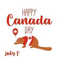 Canadá dia vetor ilustração. feliz Canadá dia. vetor. único tipografia cumprimento cartão, decoração. bandeira Canadá dia primeiro 1º Julho feriado ícone símbolo logotipos