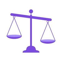 roxa justiça escala símbolo isolado plano vetor ilustração