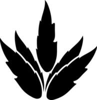 Preto e branco ícone do azadirachta indica neem folhas. vetor