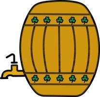 plano ilustração do uma barril. vetor