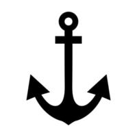 ilustração em vetor silhueta âncora em preto e branco o símbolo de um marinheiro experiente