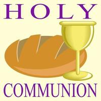 pão e vinho da sagrada comunhão vetor